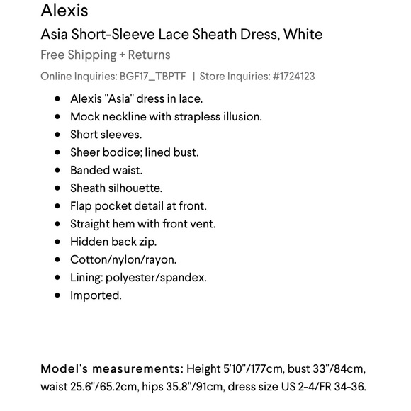 Alexis Asia Lace Sheath Dress - Picture 5 of 8